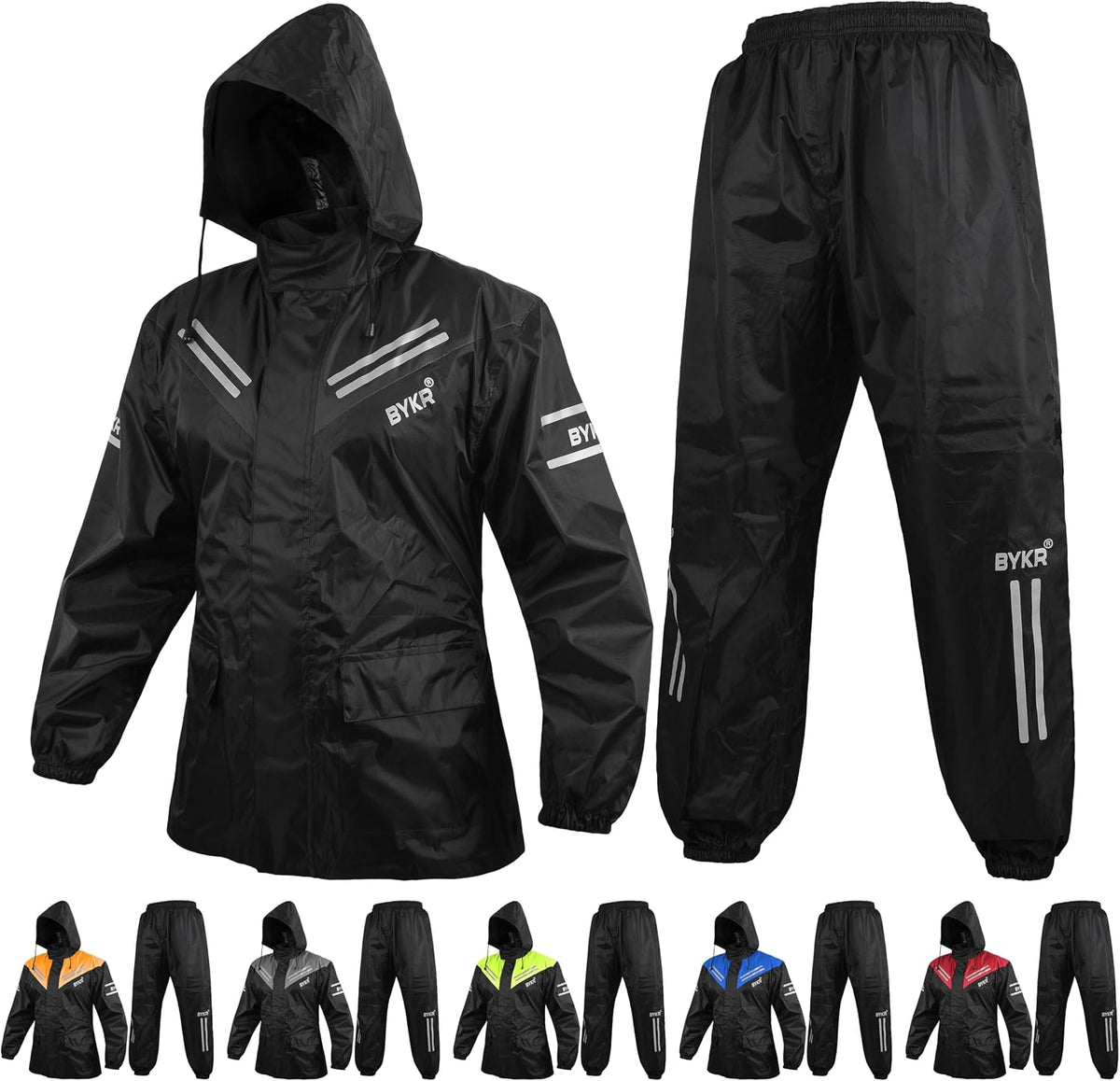 Men's and Women's Waterproof Outdoor Motorcycle Rain Suits - 2-Piece Breathable and Windproof Protection for Wet Weather Cycling