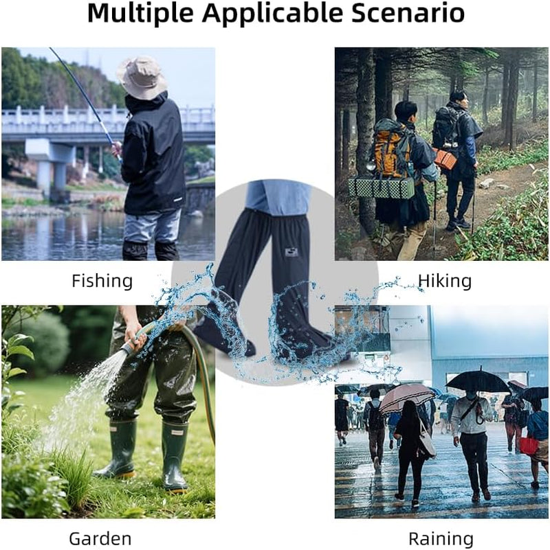 Premium Waterproof High-Top Rain Shoe Covers with Zipper and Reflective Features