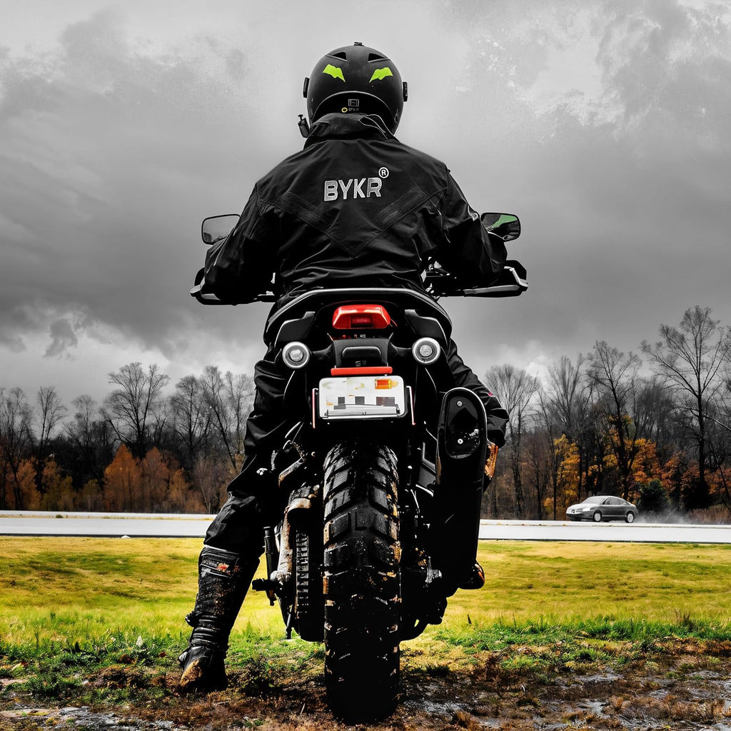 Men's and Women's Waterproof Outdoor Motorcycle Rain Suits - 2-Piece Breathable and Windproof Protection for Wet Weather Cycling