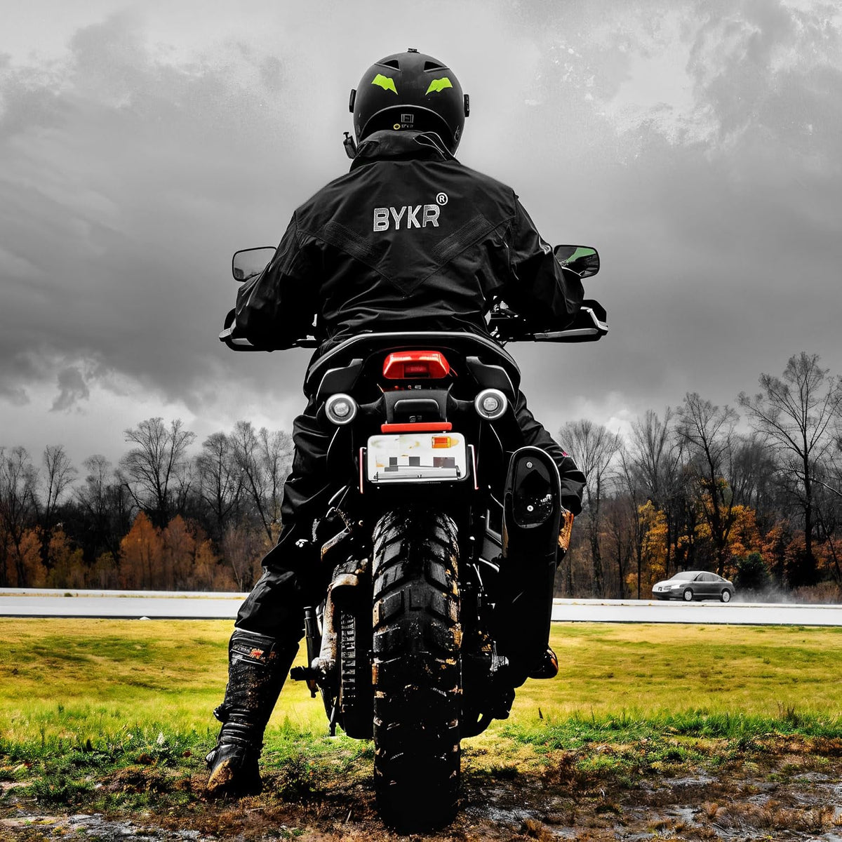 Men's and Women's Waterproof Outdoor Motorcycle Rain Suits - 2-Piece Breathable and Windproof Protection for Wet Weather Cycling