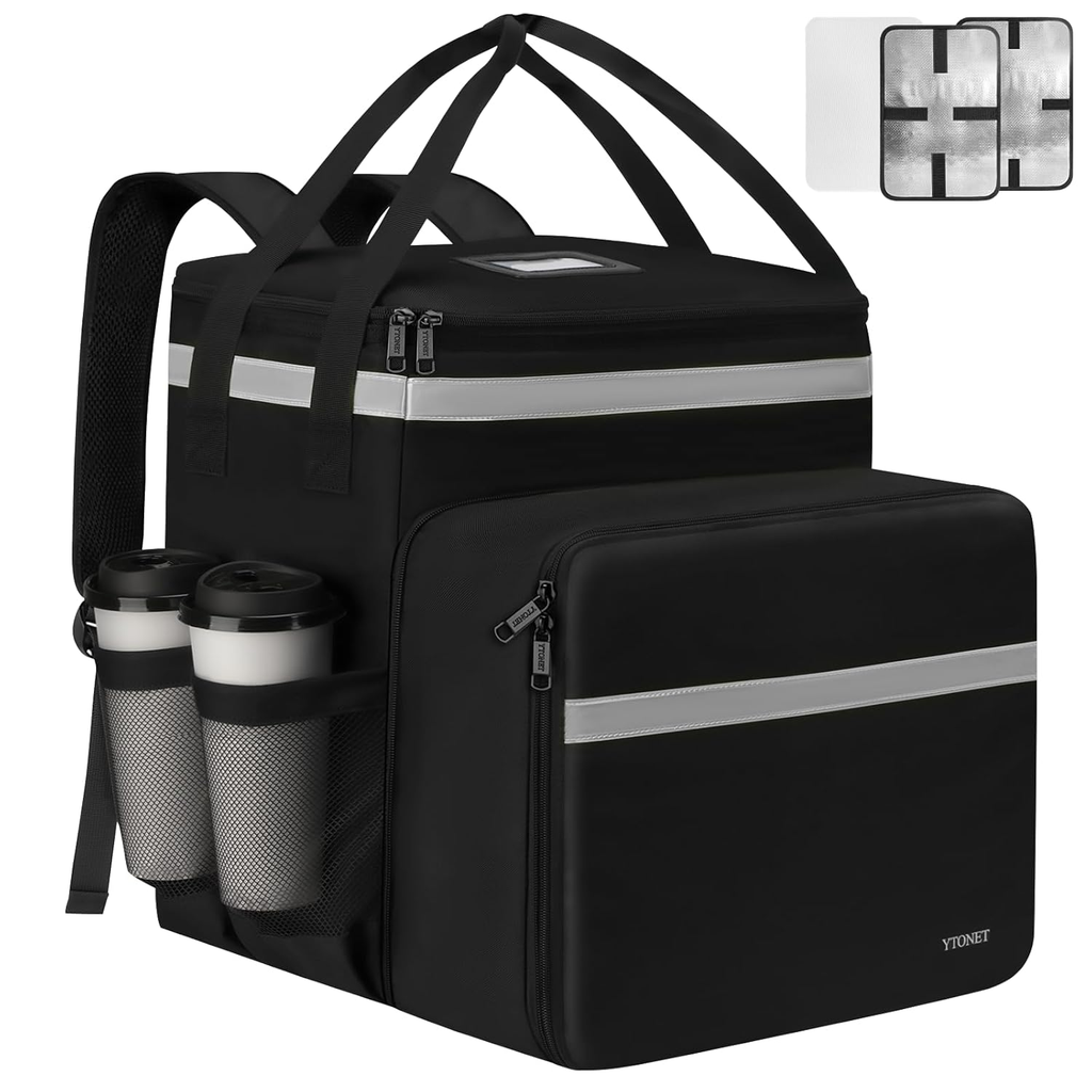 Expandable insulated food delivery backpack