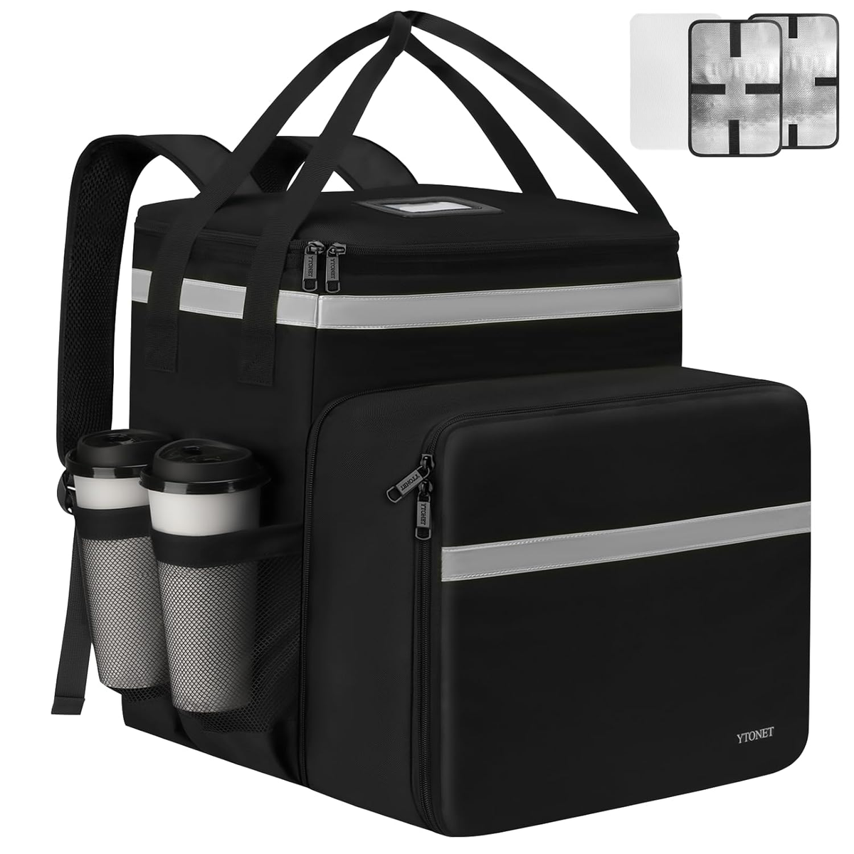 Expandable insulated food delivery backpack