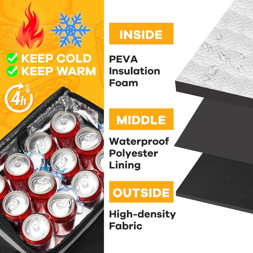 Expandable insulated food delivery backpack