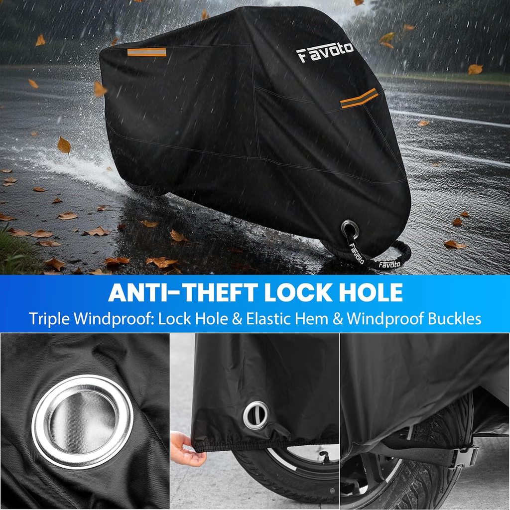 Heavy-Duty Waterproof Motorcycle Cover — 108in