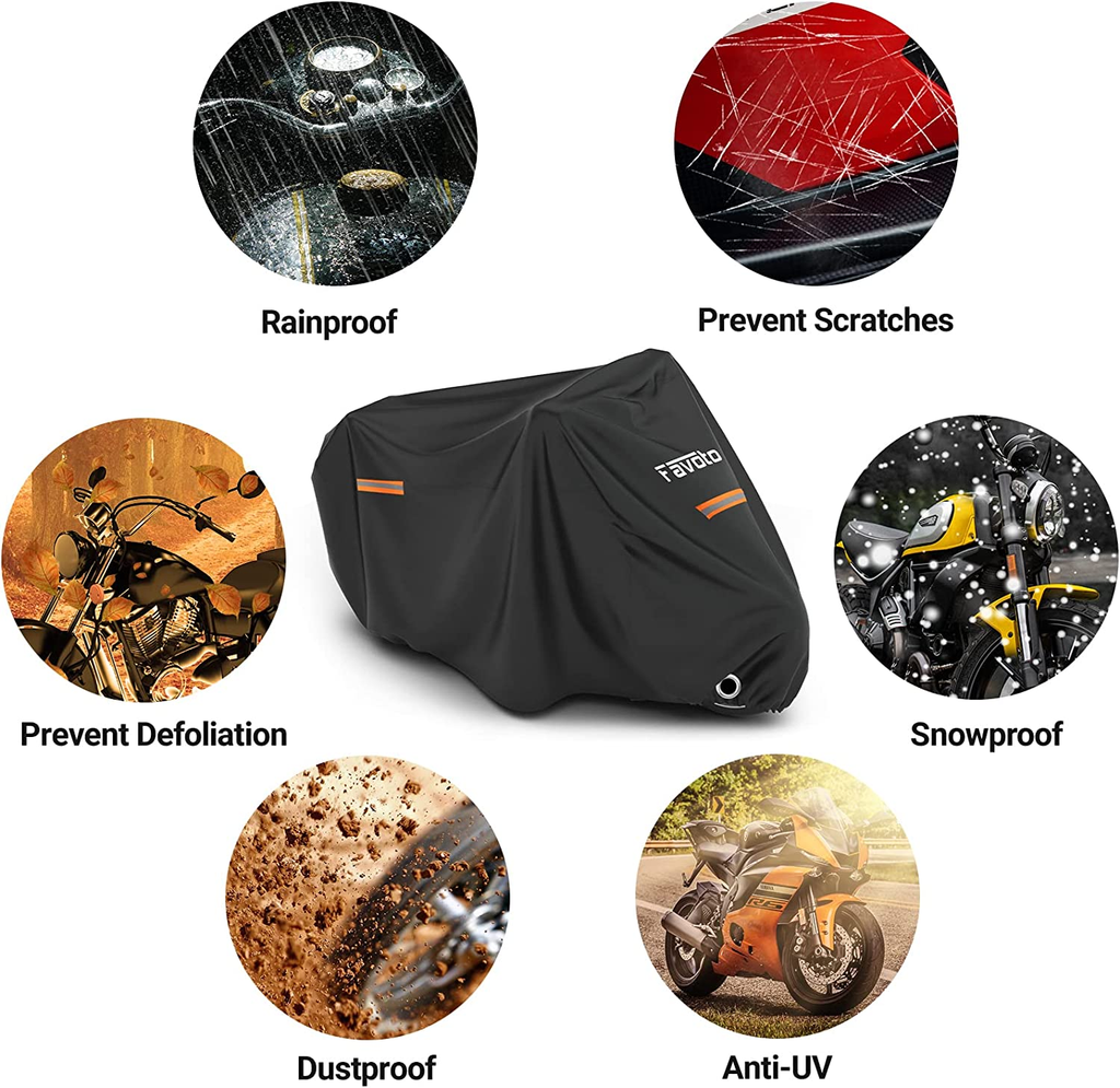 Heavy-Duty Waterproof Motorcycle Cover — 108in