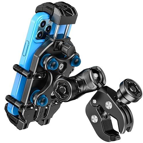 Anti-theft motorcycle phone mount with vibration dampener — product photo