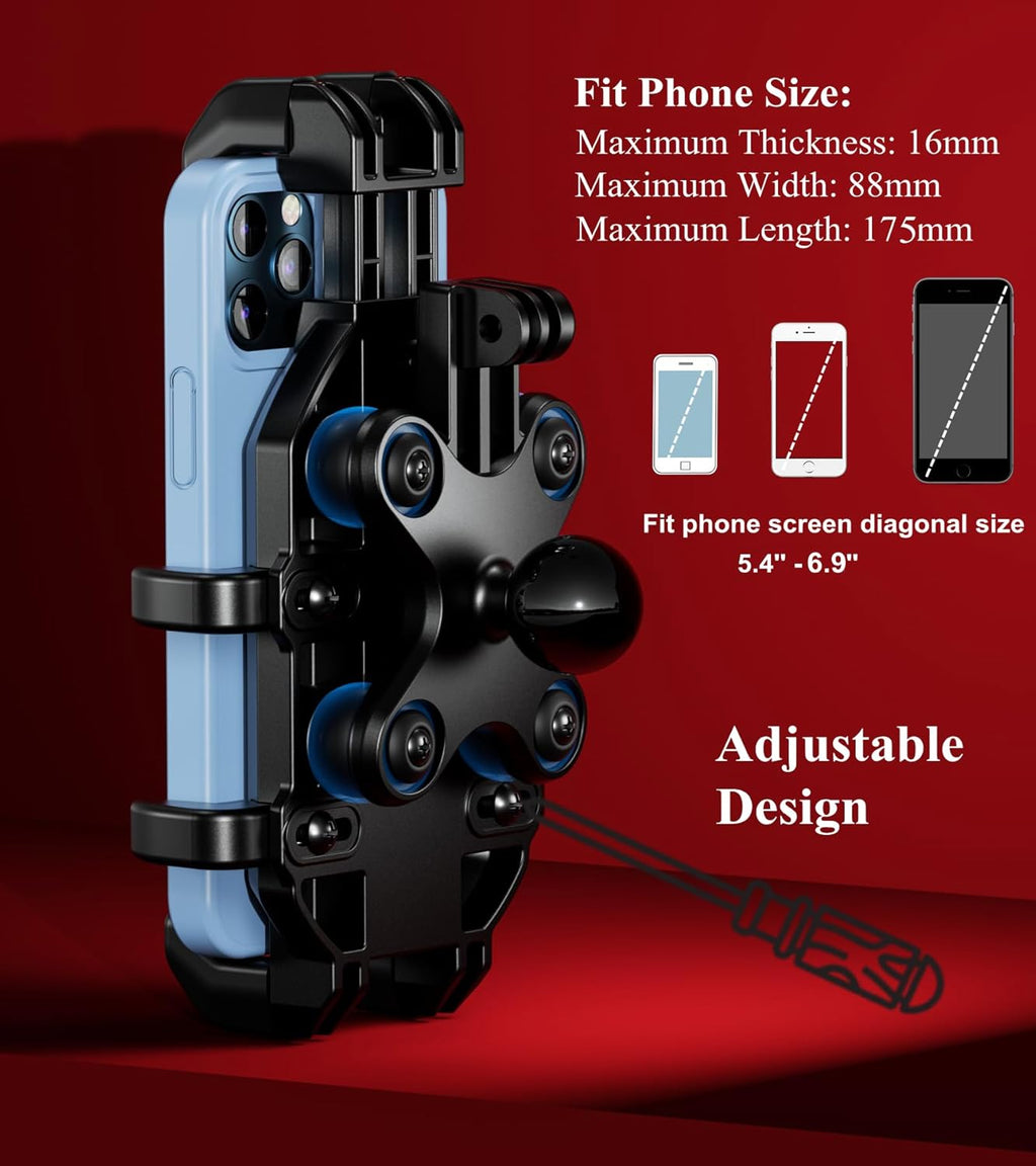 Motorcycle Fork Stem Phone Mount with Integrated Vibration Dampening System