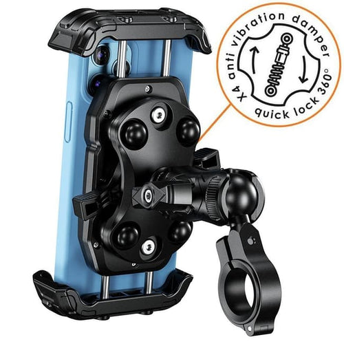 Motorcycle phone mount with vibration dampener — product detail