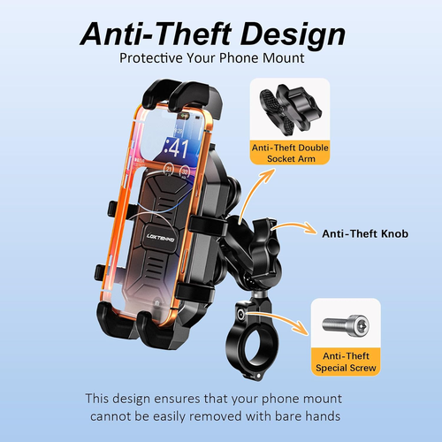 Anti-Theft Motorcycle Phone Mount with Vibration Dampening — image 2