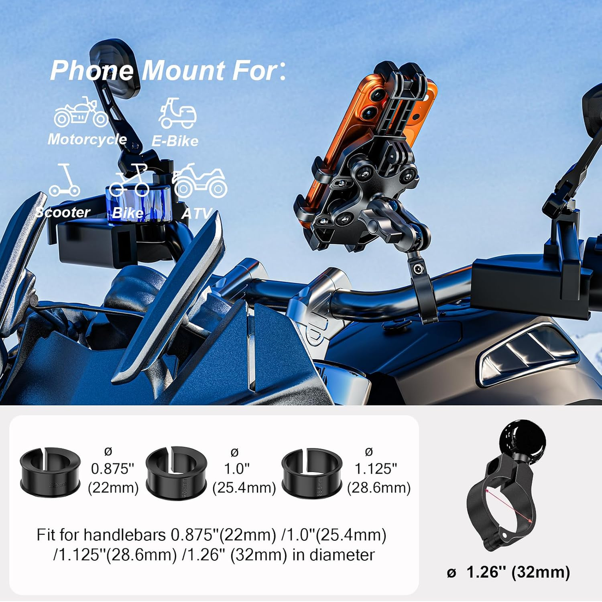 Anti-Theft Motorcycle Phone Mount with Vibration Dampening — image 3