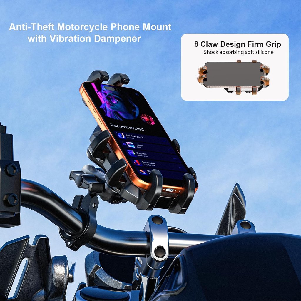 Anti-Theft Motorcycle Phone Mount with Vibration Dampening — image 9