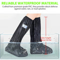 Black waterproof high-top motorcycle shoe covers